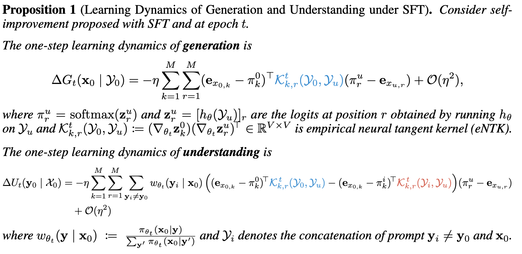 Learning dynamics proposition